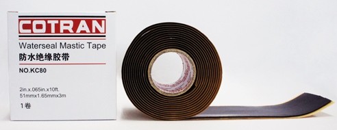 Cotran  KC80 Rubber Mastic Tape ( 3M roll ) Cotran KC80  Insulating Butyl  Mastic Seal Tape is equal to Rubber Mastic Tape, SCOTCH 2228, 50mm x 1.65mm x 3M, application doe electrical cable seal.
